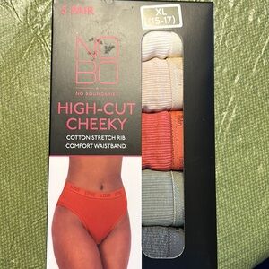 NoBo XL No Boundaries High Cut 5 Cotton Stretch and Comfort New In Box